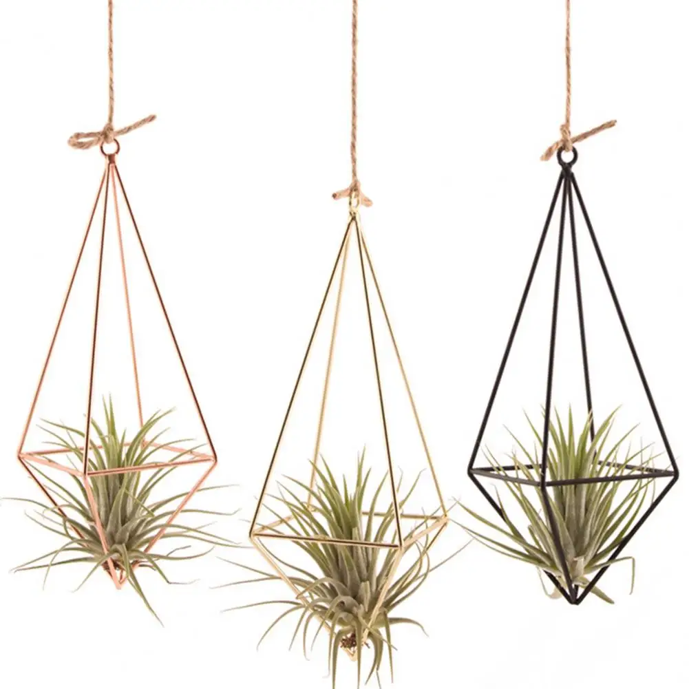 

Metal Plant Stand Geometric Macrame Pot Pocket Wall Boho Courtyard Home Decor Gardening Plant Hanging Stand Air Plant Holder