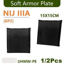 1/2Pcs 6x6 NIJ IIIA 3A Lightweight Soft Armor Panel Bulletproof Ballistic Plate For Army Combat Police 6
