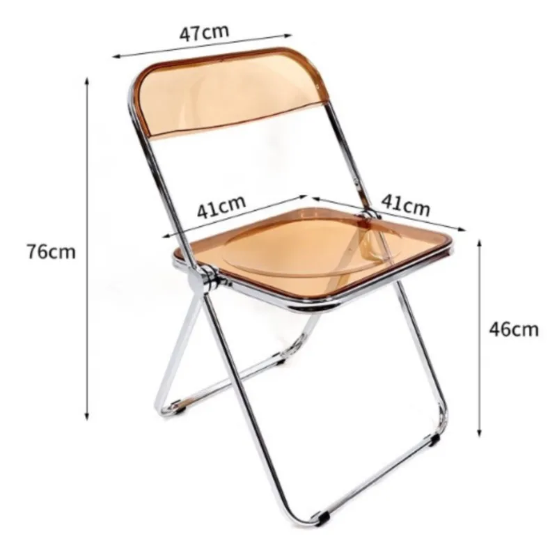 Folding Chair X&D Transparent Folding Chair Modern Simple Home Fashion Dining Chair Acrylic Clothing Store Milk Tea Shop Leisure Folding
