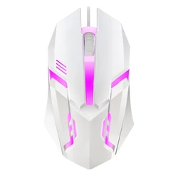 Ergonomic Backlit Silent Gaming Mouse, 5000 DPI with 3 Buttons (White)