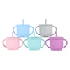 Baby Penguin Straw Cup Food Grade Silicone Children's Creative Straw Cup Baby Learning Cup Baby Anti Drop Water Cup BPA Free 1