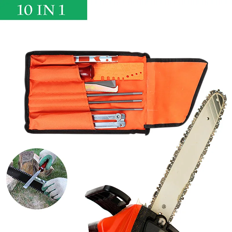 Description Picture 2 of item10-12 Pcs Set Professional Chain saw Sharpening Kit Tool Set Hardwood Handle Round/Flat File Guide Bar File Sharpener Tools