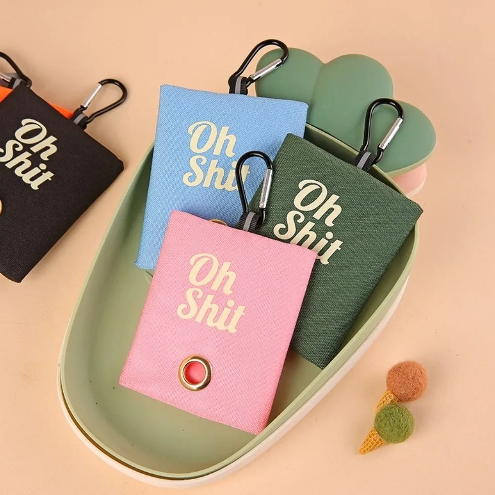 New Dog Poop Garbage Bags Organizer with Buckle Canvas Poop Bag Dispenser Portable Pets Supplies Pick Up Organizer for Outdoor