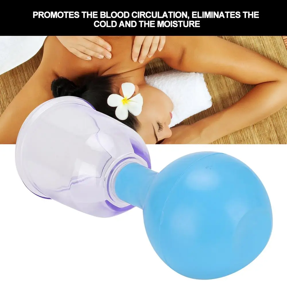 5Type Rubber Ball PC Vacuum Cupping Promote Blood Circulation Eliminate Cold Rehabilitation Therapy Cupping Device Blue Portable