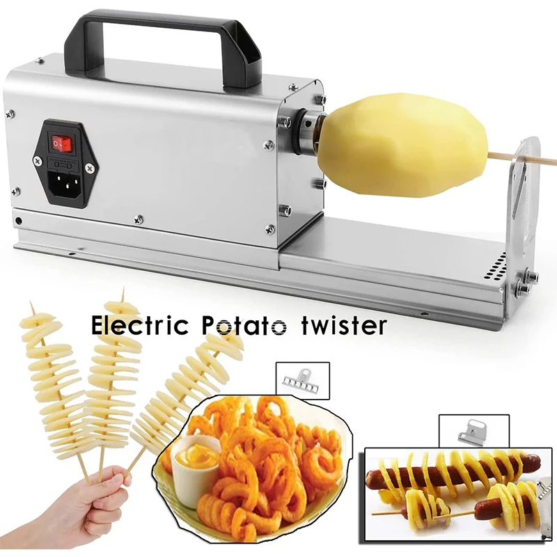 110V 220V 40W 528-8 3IN1 Electric Multifunctional Potato Tower Machine Cutting Machine Potato Twist Curly Fries Twist Hot Dog