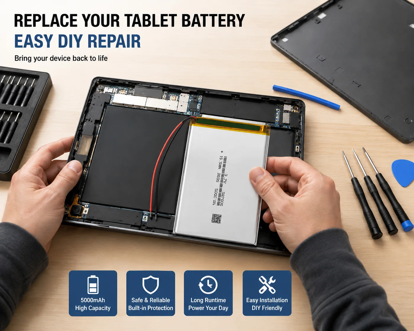 307095 Batterie ai polimeri di litio da 5000 mAh 3,7 V per batteria per tablet MID da 8 pollici 9 pollici - immagine 3