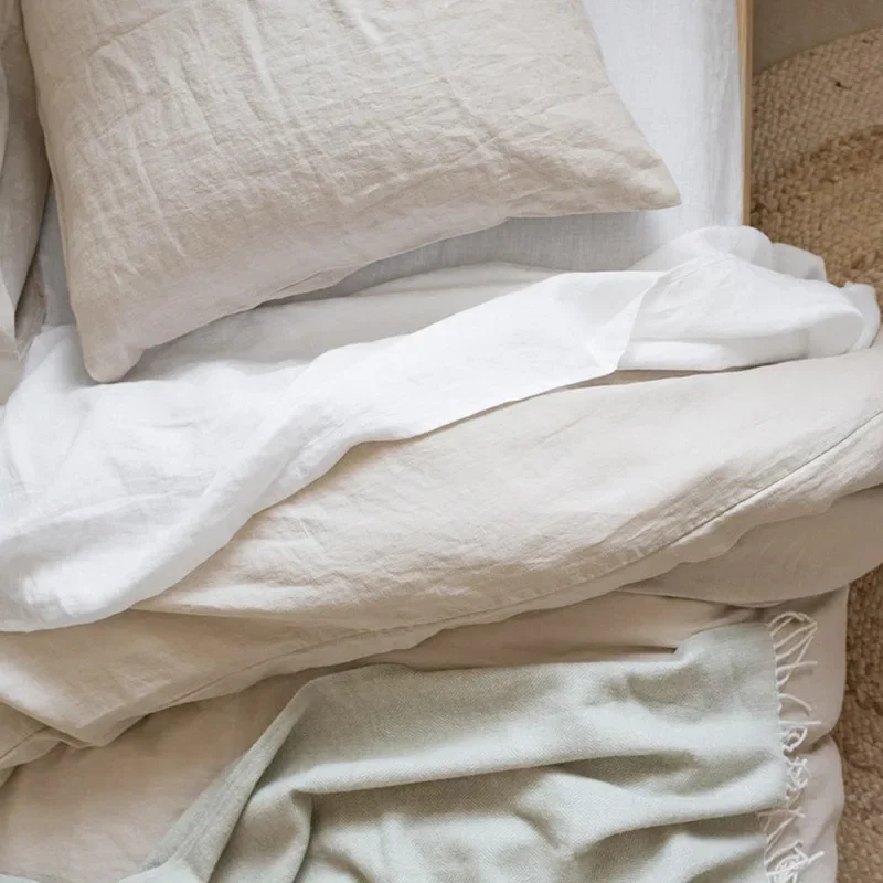 Solid Color 100% czysty len rzuć poszewka na poduszkę Euro Sham na łóżko, rozmiar niestandardowy koperta poszewka dekoracyjna na poduszkę poszewka