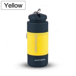 Compact USB Rechargeable LED Pocket Keychain Flashlight - Waterproof and Portable (Yellow)