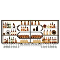 Drinks Bar Cabinet Portable Shelves Luxury Whiskey Iron Wine Rack Outdoor Home Open Cabinets Display Vitrinas Full Bar Furniture 5