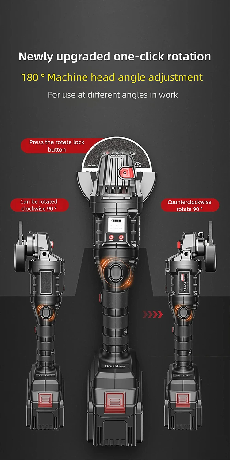 Brushless Angle Grinder Multi-functional Cordless Grinder Wireless grinding cutt
