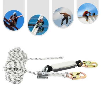 Vertical Lifeline Assembly 50ft Rope Harness Safety Lanyard Fall Protection Rope for Roofing Climbing Logging Inspections 1