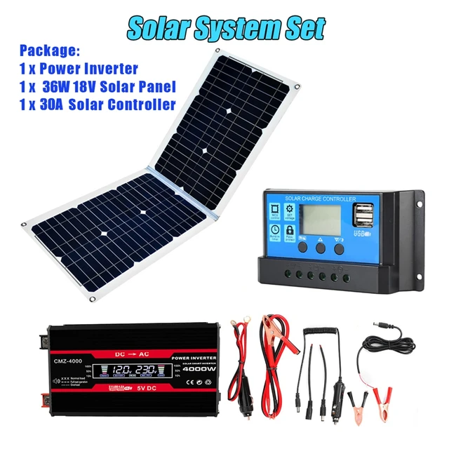 Kit panneau solaire 50W 12V avec régulateur 5A et batterie à 230,00€