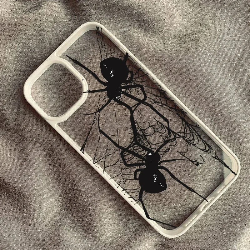 Spider Couple Shockproof Clear Hard Phone Case Cover