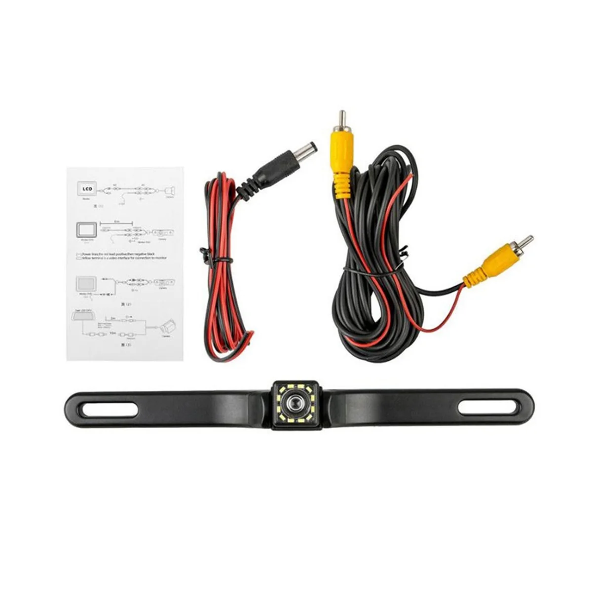 

Резервная камера, водонепроницаемая камера заднего вида HD 12 светодиодный, ночное видение, широкий угол обзора для универсального внедорожника,