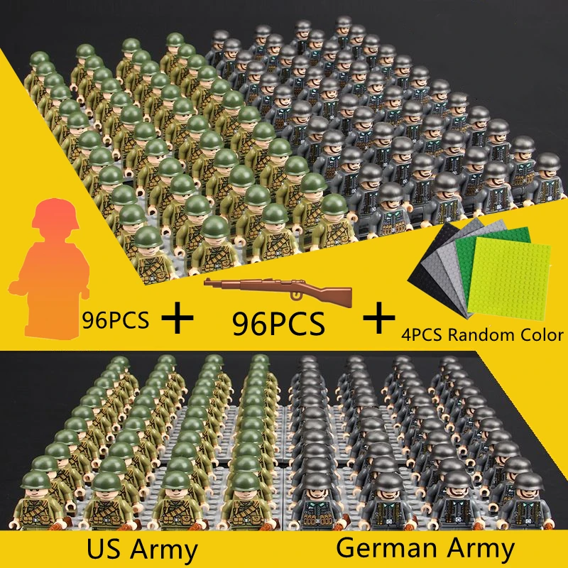 WW2 Military Soldier Array Soviet US UK China Building Blocks Bricks Figures Children's War Mini Toys Christmas Birthday Gifts