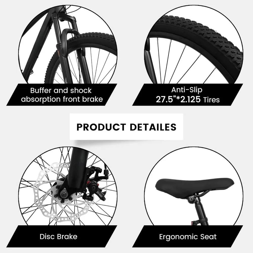 Mountain Bike, 24/26/27.5-inch, Dual Full Suspension, 21 Speed with Disc Brakes, Aluminum/steel Beach School Bike 3