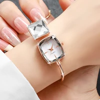 Élégant carré femmes Quartz montre-Bracelet dames mode diamant Bracelet montre Reloj Mujer filles horloge cadeau 4