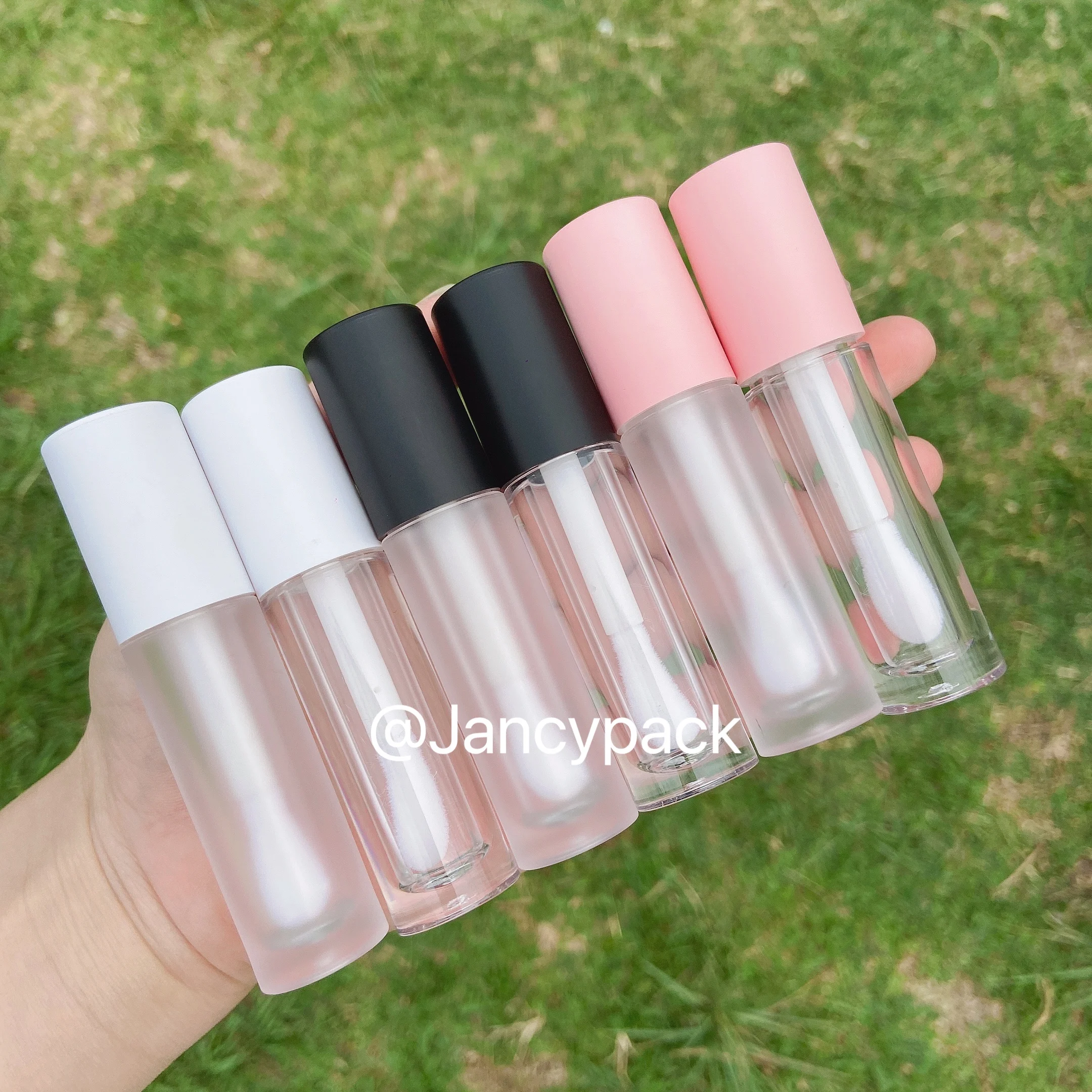 

Refillable Lip Gloss Tubes pink white black Clear frost Plastic Empty Make up DIY Lip Gloss Containers big wand Make up Tools