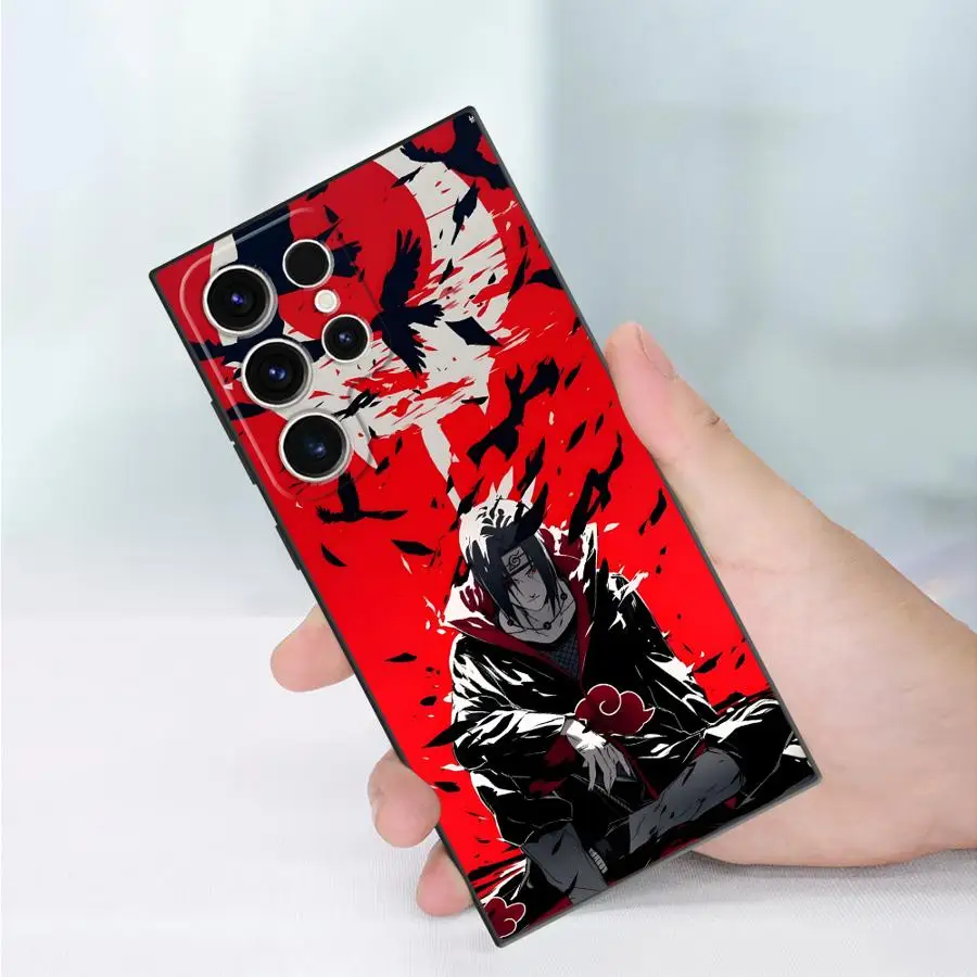 Black Soft Phone Cover with Cool Uchiha Itachi Design