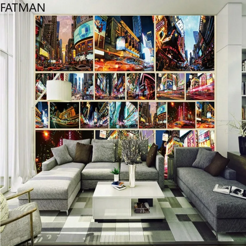 Фотообои FATMAN 3d на заказ обои с изображением Нью-Йорка улицы вида телевизора