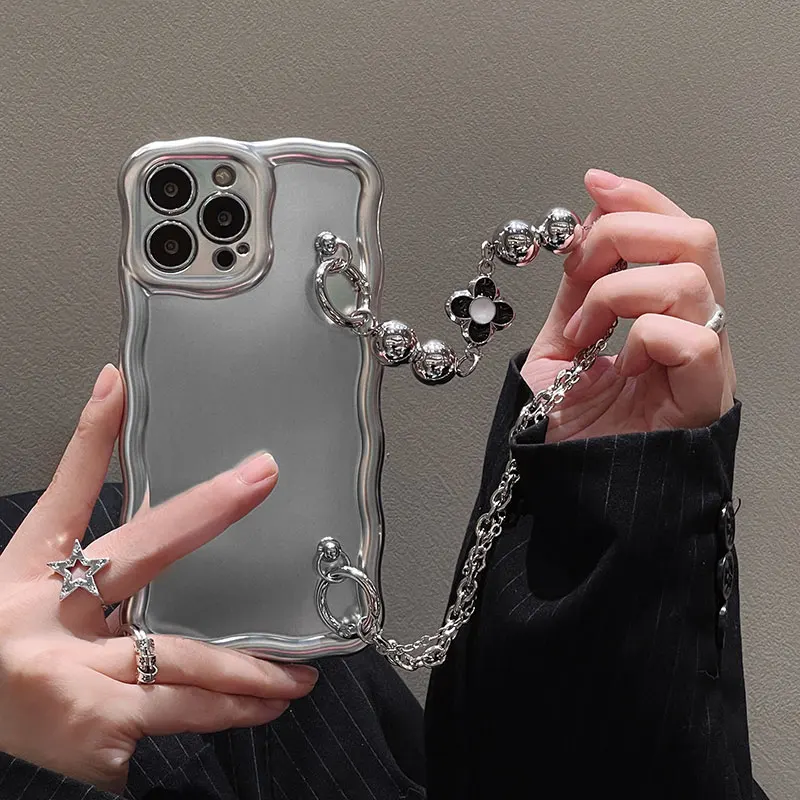 Per Iphone 14 Pro Max Custodia Per Telefoni Cellulari Custodia Per Telefoni Con Bracciale Placcato Argento Per Iphone 14 Plus Custodia Protettiva Anti