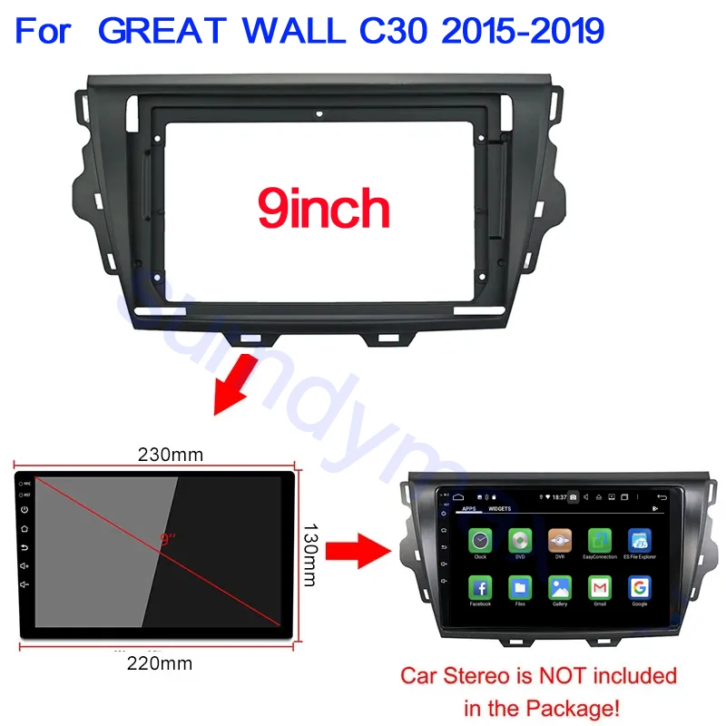 

Car Radio Frame for GREAT WALL C30 2015-2019 9" Audio Android Player Fascia Dash Mount Trim Kit GPS DVD Stereo Panel