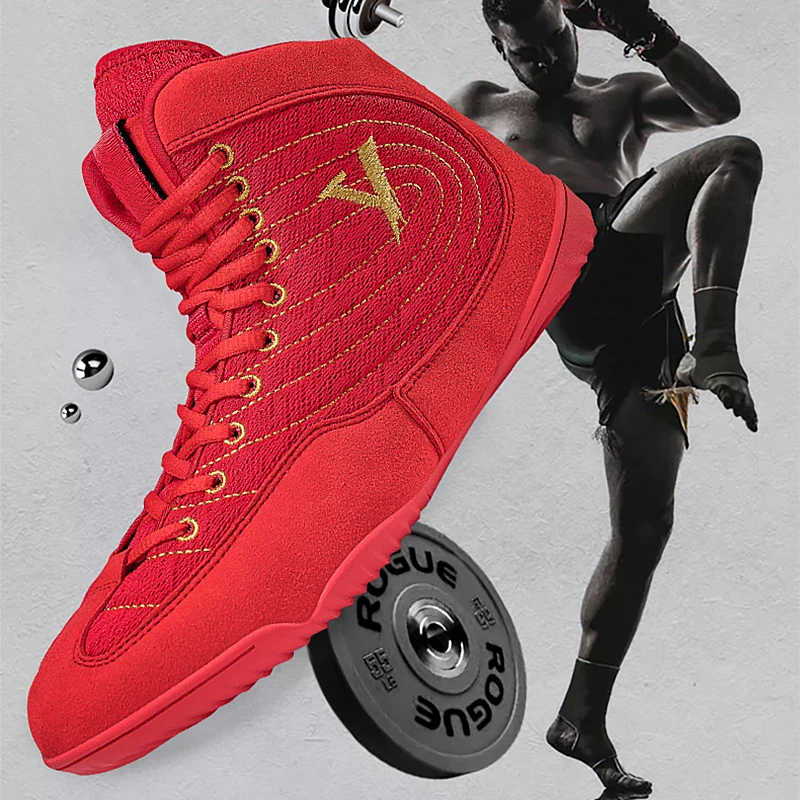 

Профессиональные боксерские туфли для мужчин и женщин, красные, Черные боксерские туфли унисекс, износостойкая тренировочная обувь, дизайнерская обувь для пар