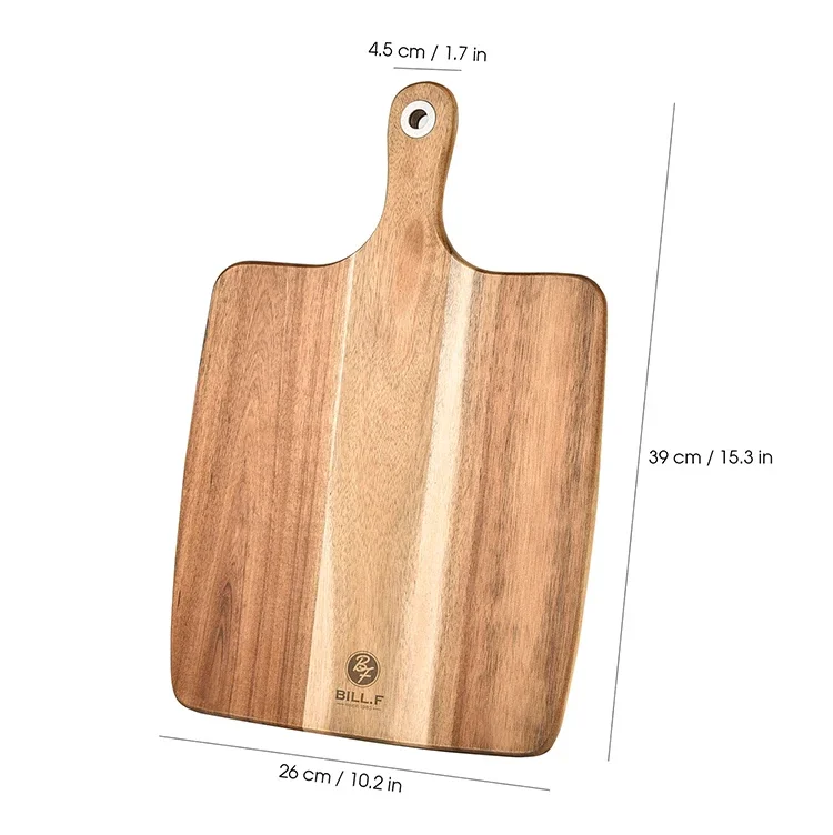 BIL L.F 아카시아 나무 피자 껍질 서빙 트레이, 피자 패들 주걱 라운드 전송 트레이, 베이킹 삽 케이크 리프터, 피자 이동용