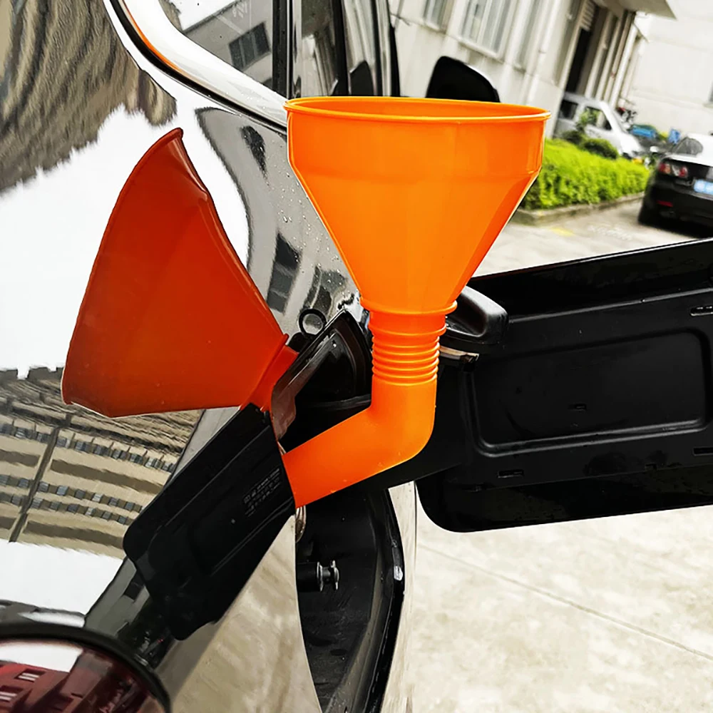 Refueling Funnel With Filter Detachable Hose Car Motorcycle Refuel Engine Oil Funnel Long Mouth Funnels Car Repair Filling Tools