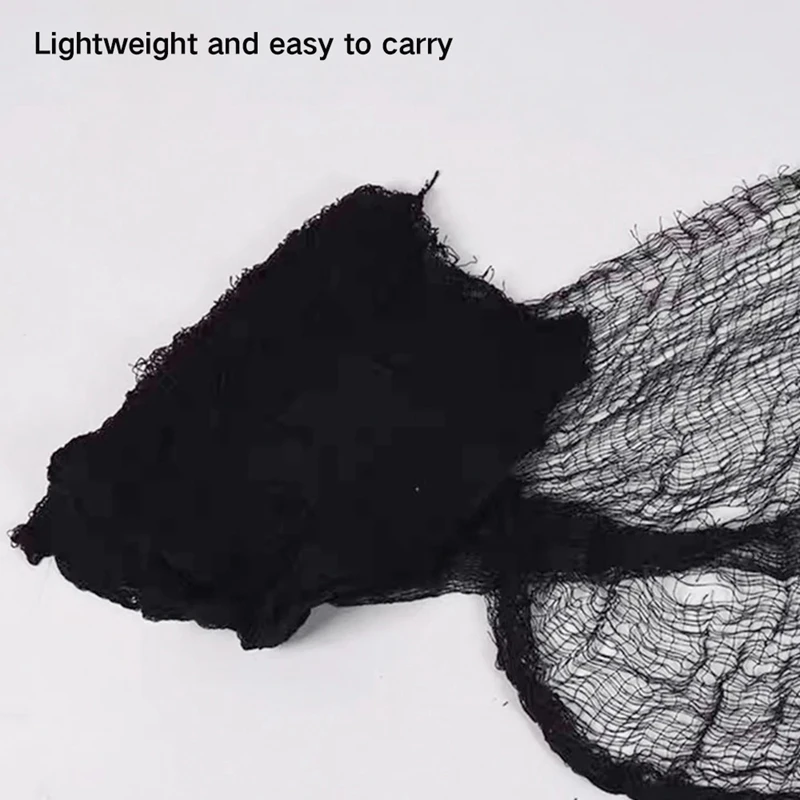 Halloween Gruseltuch 215x500cm - Schwarzes Käsetuch Für Gruseldekoration