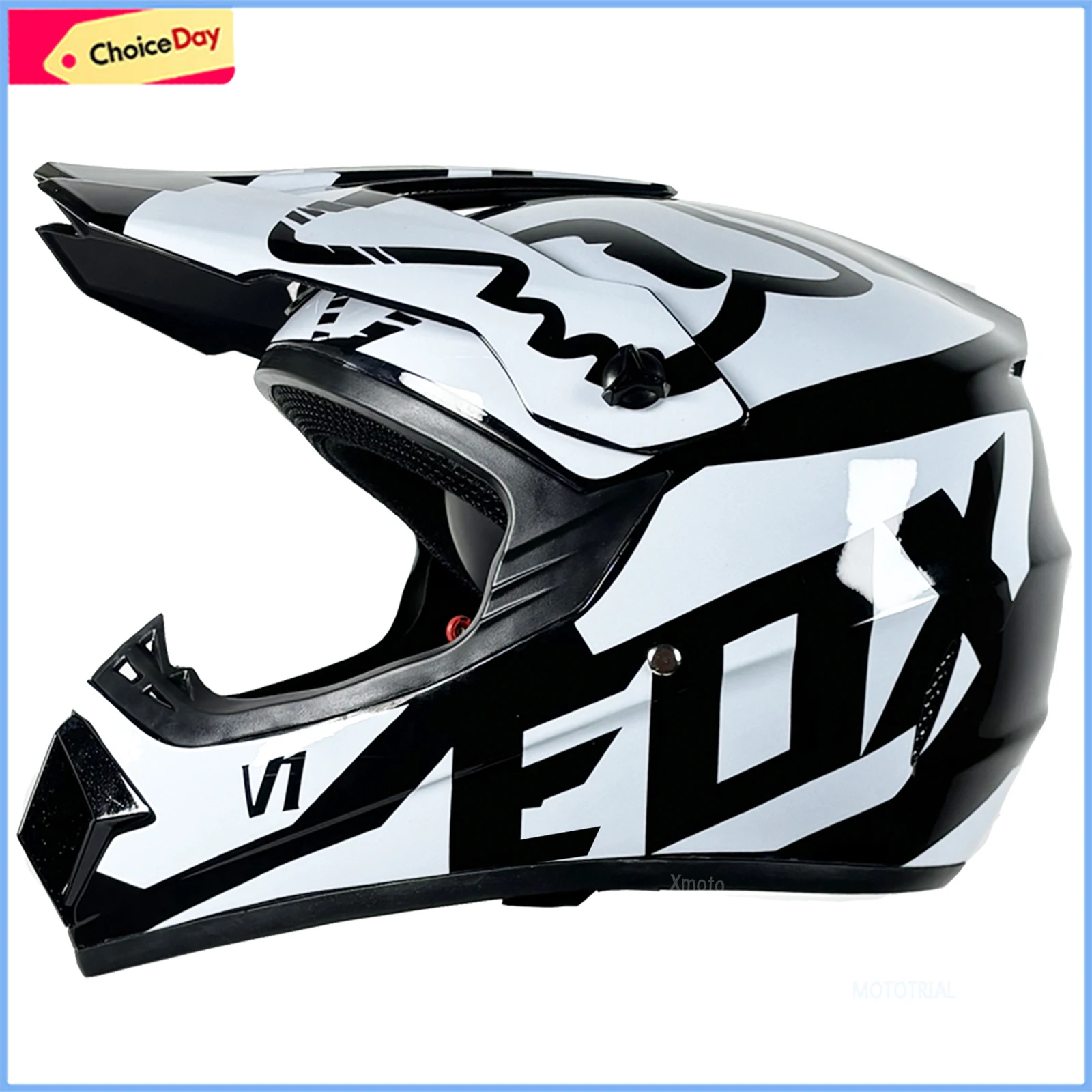 Erwachsene Integralhelm Motocross Helm, Motocross Helm Integral MTB Helm, DOT/ECE Approved Off Road Helm Kinder Herren Damen Motorrad Sturzhelm P,L