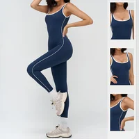 TRY TO BN Sports Jumpsuit Gym Contrast Color Sportswear Backless Fitness Workout One Piece Bodysuit Running Yoga Women Clothing - Image 3