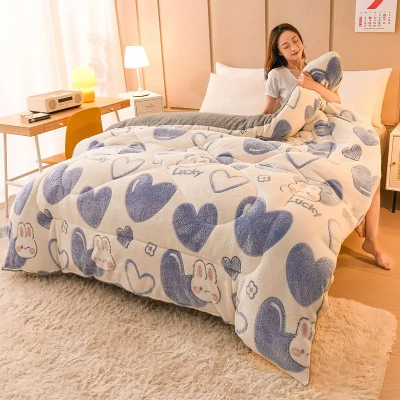 

Lamb Wool Winter Quilt Thickened and Warm Snowflake Wool Student Dormitory Quilt Core Single Double Faced Milk Wool Quilt Winter