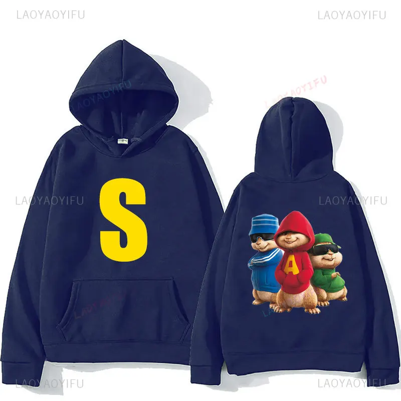 Alvin and The Chipmunks Hoodies Fashion Anime Printing Sportswear Funny Casual Streetwear Man Women Drop Shoulder Sweatshirt