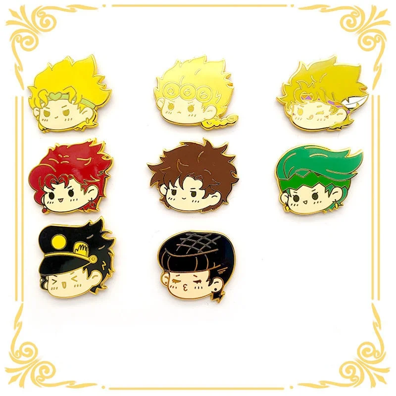 

Dropshipping Kawaii JoJo Bizarre Adventure Enamel Badges Jotaro Kujo DIO Pins Metal Badge Button Brooch Pins Collection Gift