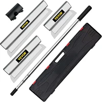 Skimming Blade Set,10"+24"+32" Blades + 35"-78" Extension Handle，European Stainless Steel Construction Knife, Aluminum Blade Pro 1