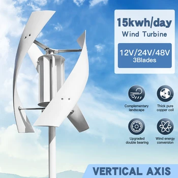 Daily 15kwh 5000W Turbine Solar System With Free Charging Controller Yacht Farm Family Farm 220V With Lithium Battery