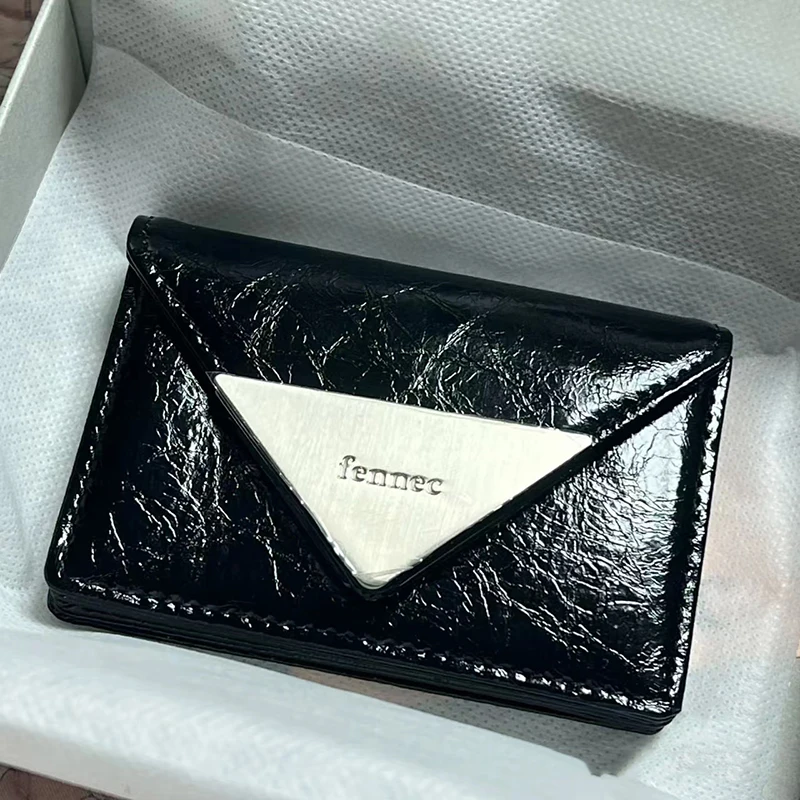 Fennec Patent Leather Wallet Classic Triangle Portable Card Holder
