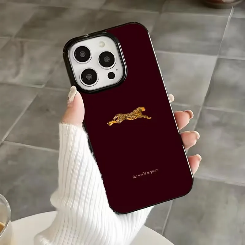 Chic Leopard Print Burgundy Matte Silicone Soft Phone Case Cover