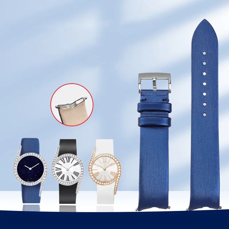 Cinturino In Seta Per Piaget Limelight Serie Gala P10948 Orologio In Pelle Bovina Con Venature Della Seta Cinturino In Vera Pelle Da Donna