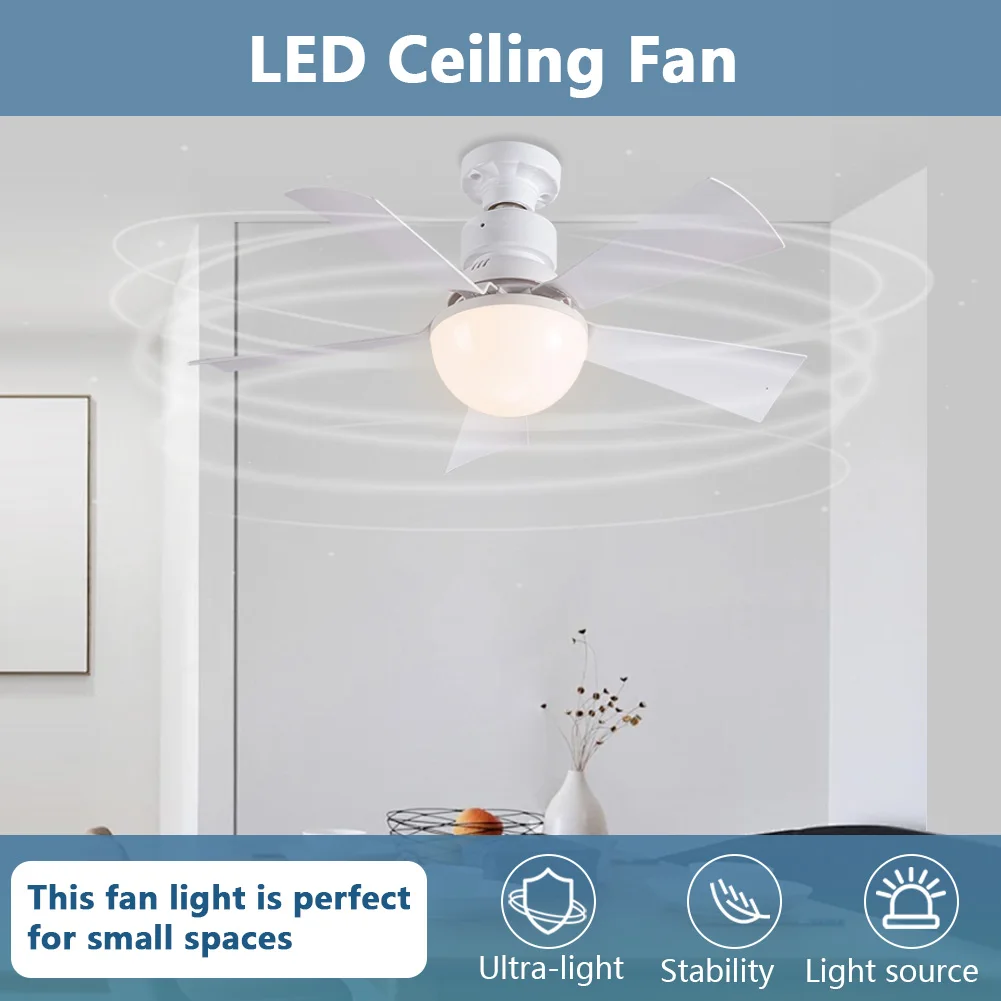 30W LED Fan Lamp with Remote Control Decorative Ceiling Fanlight 3 Speeds Adjustable Modern Ceiling Fanlight for Living Room