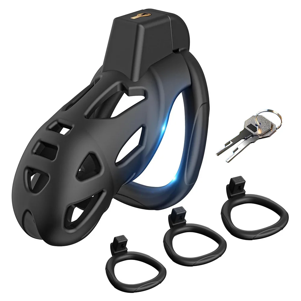 Keuschheitskäfig-Set für Männer, Anti-Off-Lock, Penisring, Peniskäfig-Set, Trainer, Sexspielzeug, Shop, Sissy, Erwachsenenartikel für Männer, BDSM-Bondage