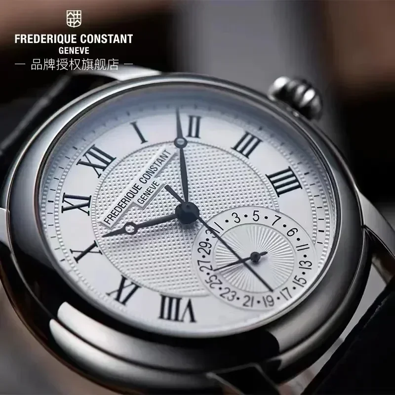 

New Fashion Luxury Men's Watch Minimalist Double Needle Frederik Constant Watch FC-710 Leather Strap Leisure Quartz Watch