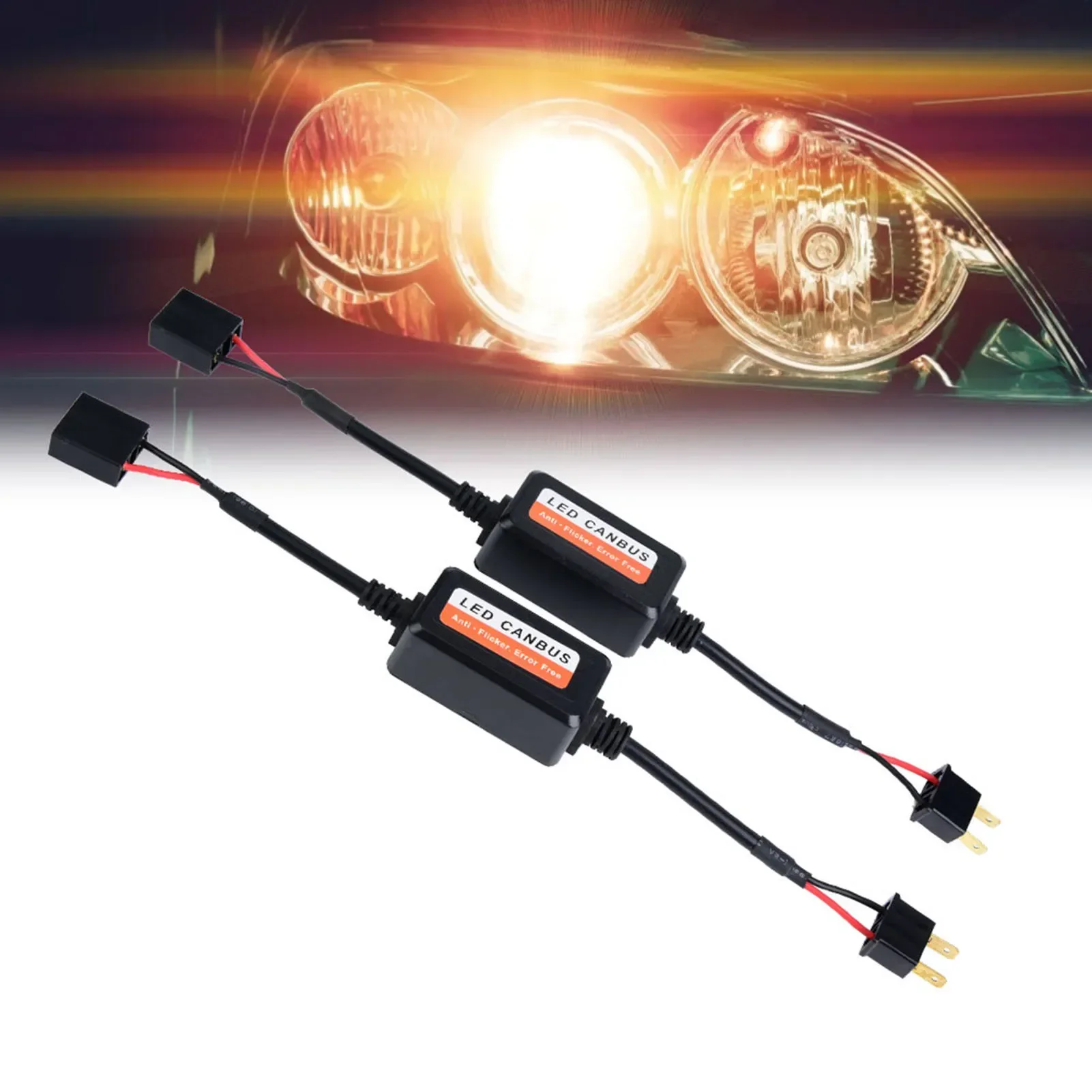 Automotive LED Decoder 1/4PCS H1/H4/H7/H11/9005/9006 Automotive LED Decoder Black Anti-Flicker LED Canbus Decoder Fault Eliminator Auto Accessory