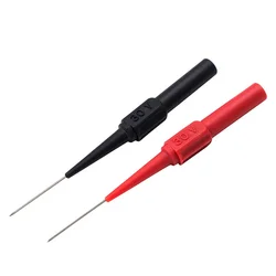 Enhanced Test Probe Tips with Flexible 0.7mm Connector and 4.32mm Banana Socket - Red/Black (2pcs)