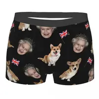 Queen Elizabeth And Corgis Pattern Boxer Shorts For Homme 3D Printed Male Underwear Panties Briefs Breathbale Underpants 1