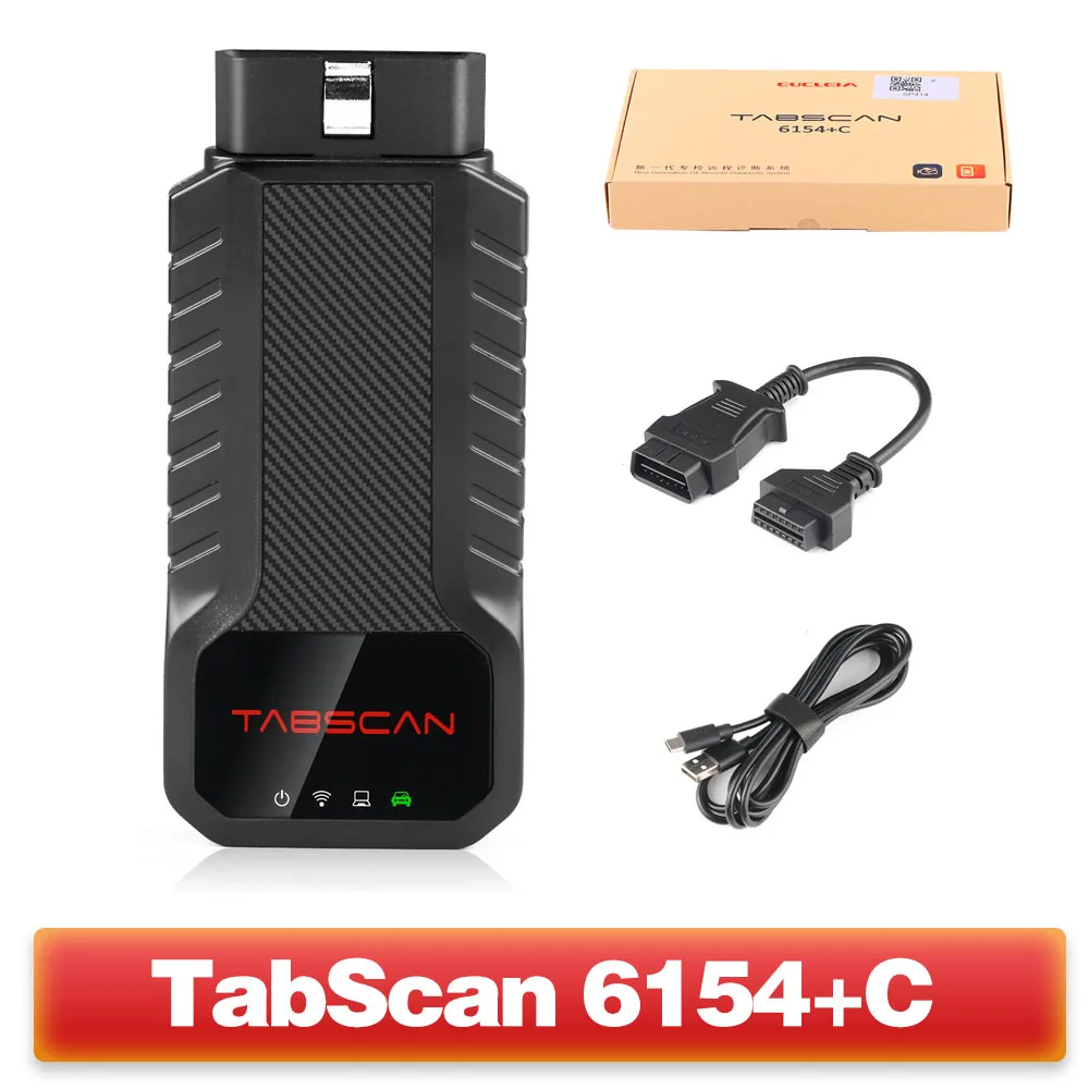 Портативный диагностический прибор TabScan 6154 + C OBD2 для портативной диагностики считывания/очистки кодов неисправности, используется с приложением OBD GO