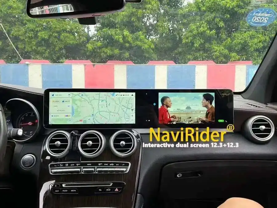 For Benz C GLC 2016-2022 Dual Touch Screen Stereo GPS Navigation Car Radio Carpl