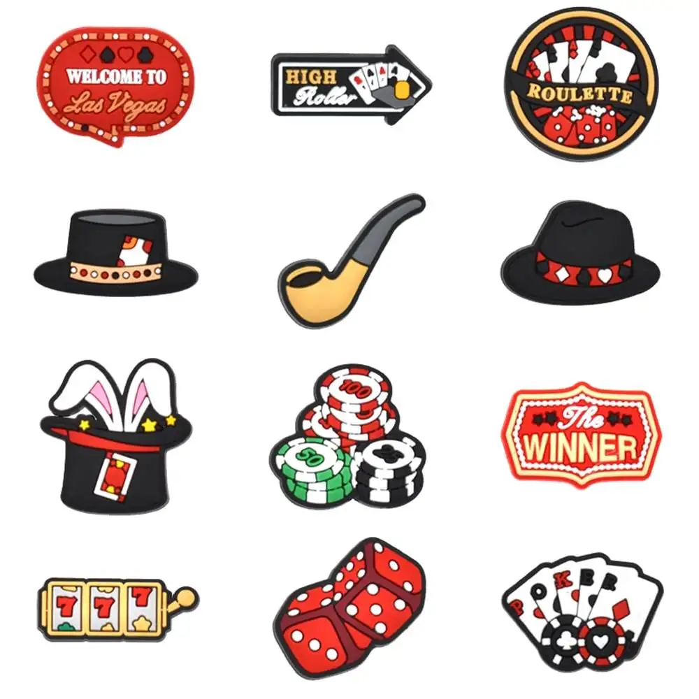 

Wholesale 1pcs PVC Shoe Accessories for Crocs Charms Magic Badge Women Sandals Buckle Kids Pins Men Decoration Jeans X-mas Gift