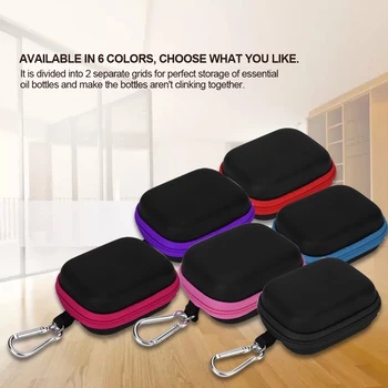 6Colors 5ml Anti drop Essential Oil Carrying Case Six Bottles Portable Mini Travel Storage Bag Essential Oil Bag Cosmetic Bag 1